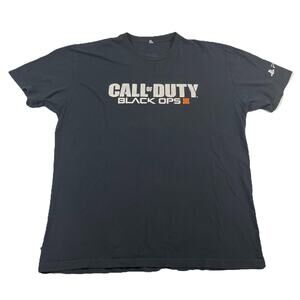 Call Of Duty Black Ops 3 PS4 Promo T Shirt Mens Large Black Gaming Tee